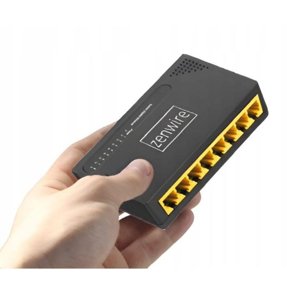 Distributore switch LAN - 8 porte - RJ-45 Gigabit 10/100/1000 Mbps - 10 Gbps - Plug and Play - LED
