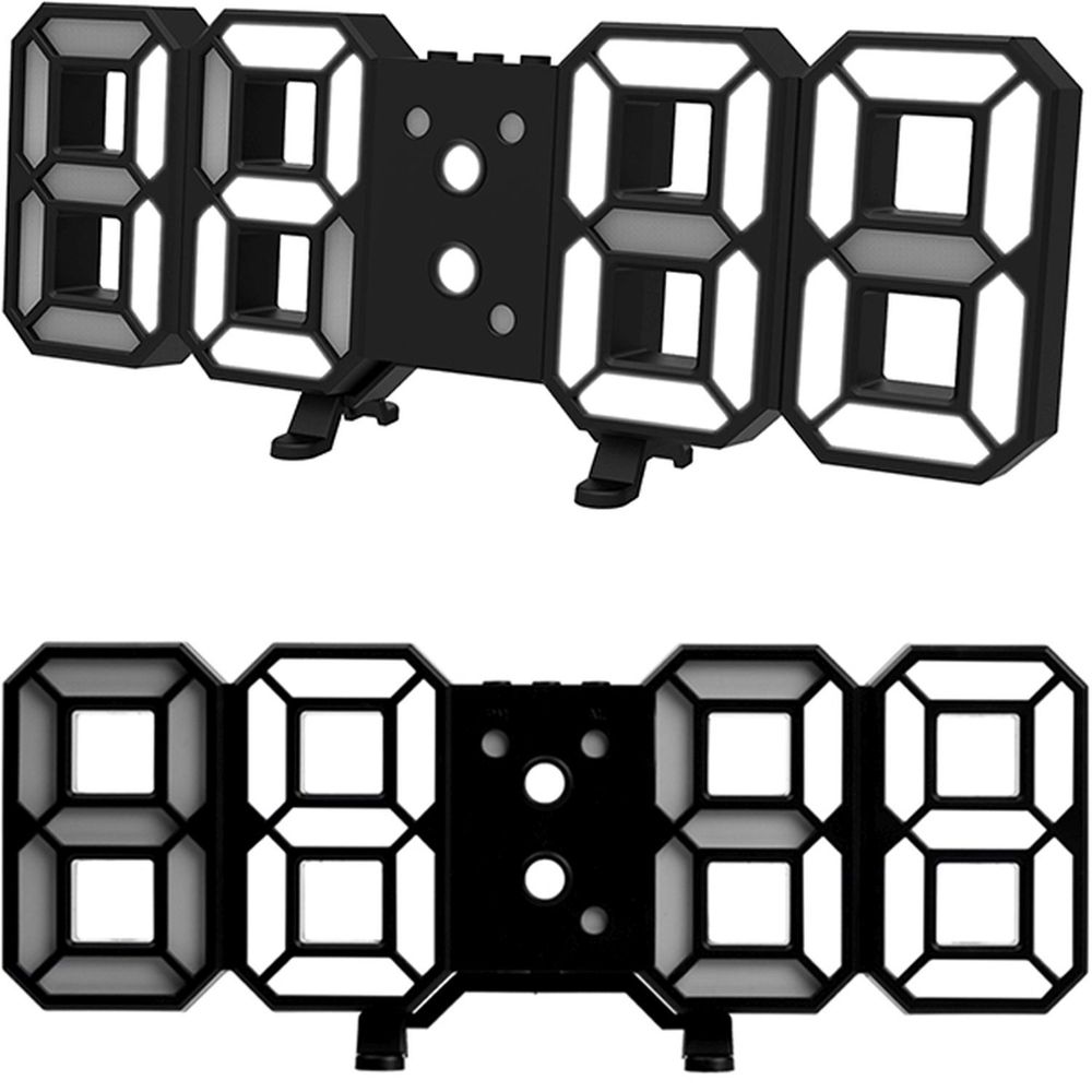 Digitaler Wecker 3D LED Digital Digitaluhr Wanduhr Datum 12h 24h USB Temperatur Alarm Clock Schlafzimmer Wohnzimmer Küche Büro Dimmbar Zeit Uhr Retoo