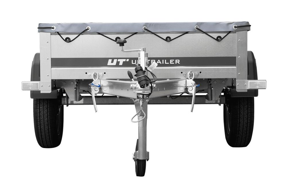 Gartenanhänger 200 Kipp mit Stützrad, H-0-Rahmen und grauer Plane