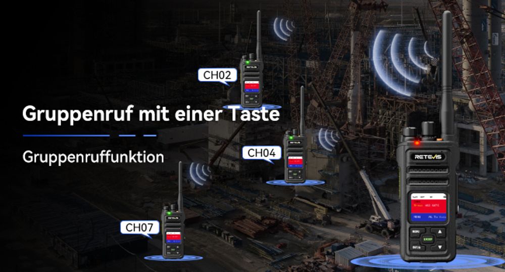 Retevis NR630S Walkie Talkie GroBe Reichweite, wasserdichte Funkgeräte für Erwachsene, IP67, 2800 mAh, KI-Rauschunterdrückung, LCD für die Logistik