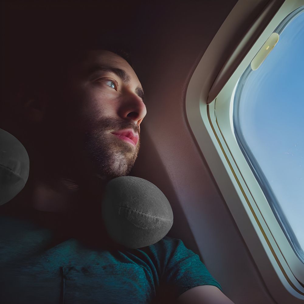 Reisekissen Memory Foam Reise Nackenkissen, Nackenhörnchen Flugzeug, Nackenstützkissen Flugzeug, Kissen für Flugzeug, Auto, Zug Retoo