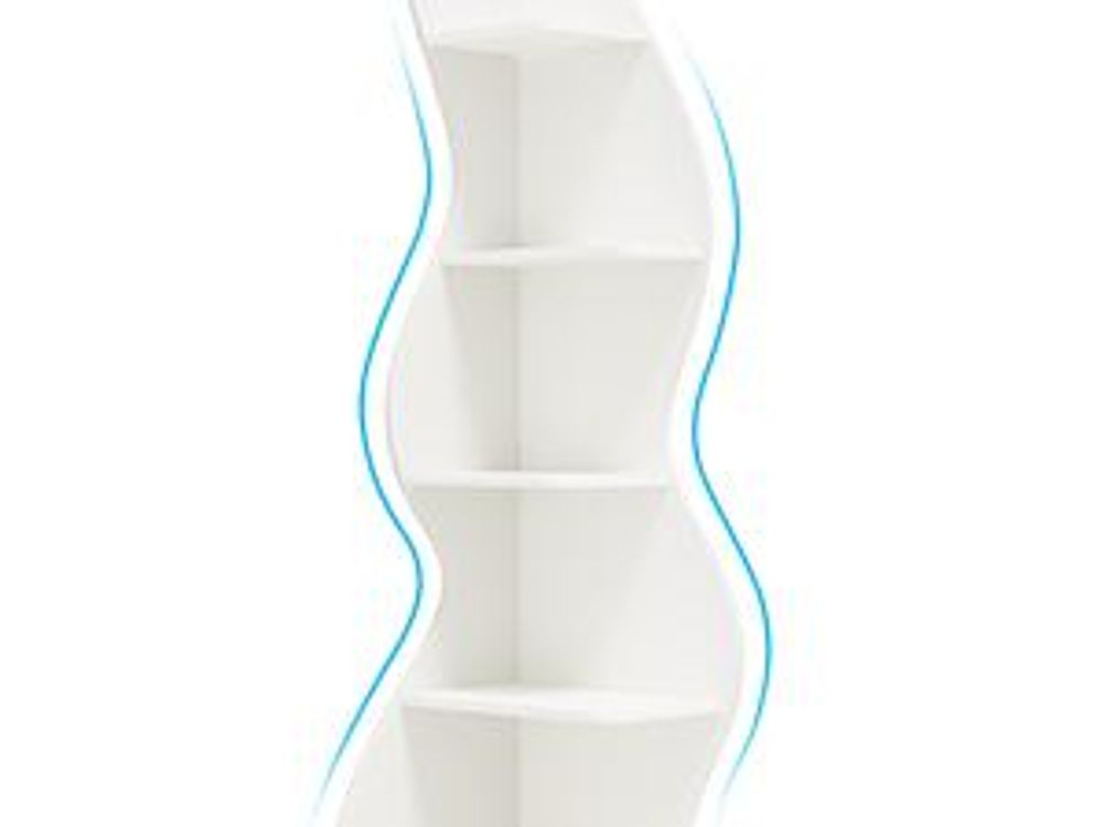 Tribesigns Eckregal, 183 cm hoch, Lagerregal, Bücherregal, Pflanzenständer, Organizer-Einheit, 5 Stufen, Modern, für Zuhause, Büro, Wohnzimmer, Weiß