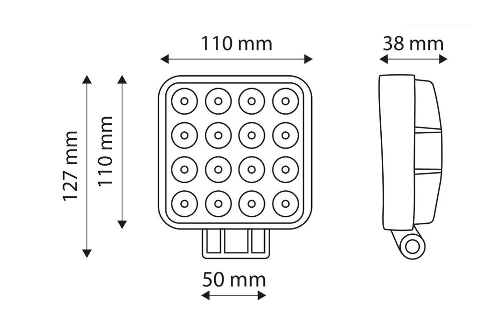 LED reflektorová pracovná lampa TT TECHNOLOGY TT.13208M 16xLED 3400lm s magnetom