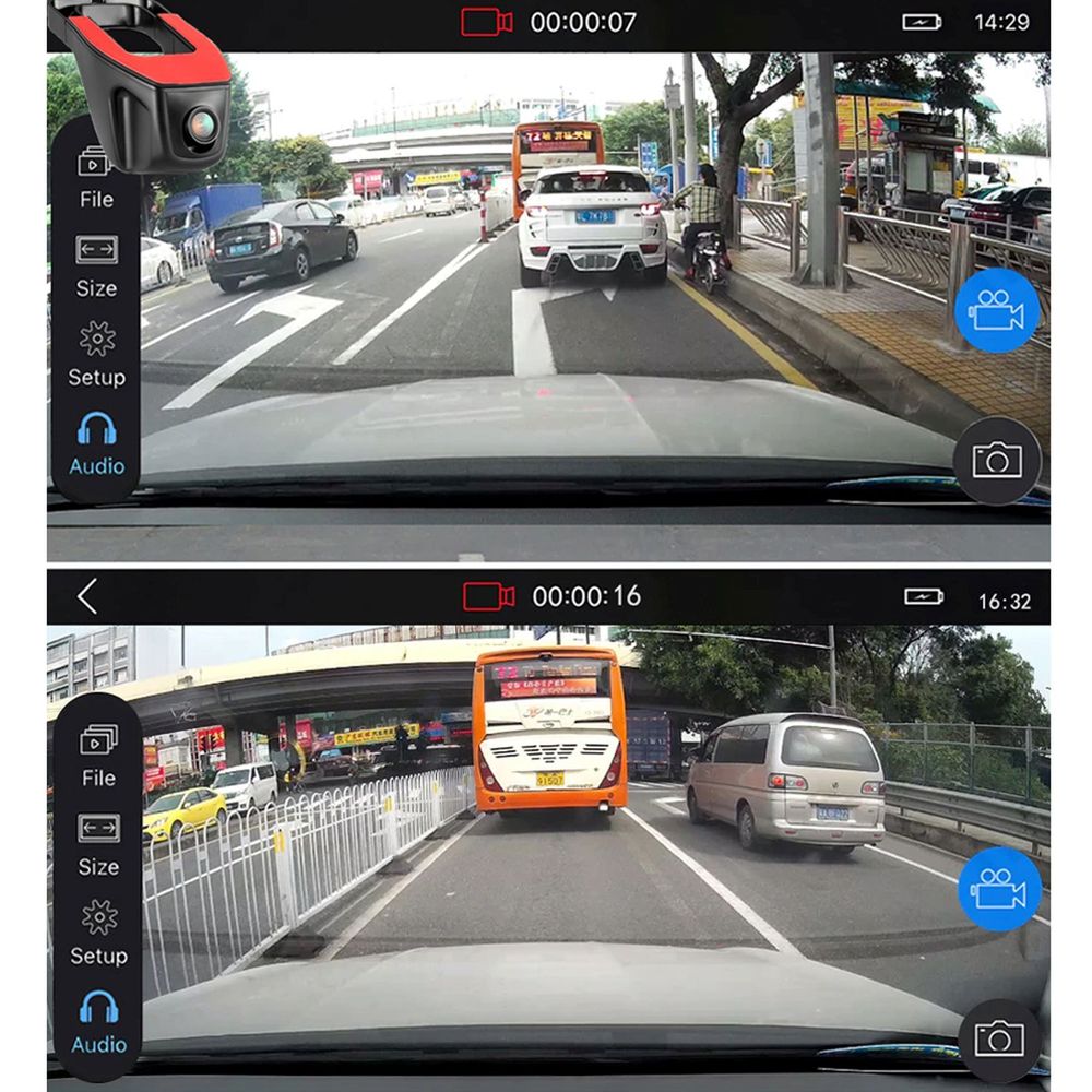Dashcam Autokamera 170° Sichtfeld USB 1080P 1920x1080 30 FPS Full HD SD Spiegel Unterstützung, Bewegungserkennung Vorne Hinten Android Dash Cam Retoo