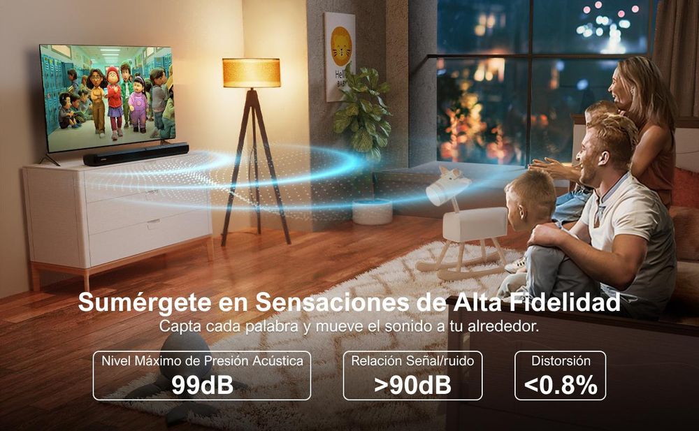 Barra de sonido ULTIMEA de 2.2 canales, diseño 2 en 1 con componentes desmontables, incorpora 2 altavoces de agudos y 2 altavoces de graves, Bluetooth 5.3, ARC, conexión óptica, AUX y USB