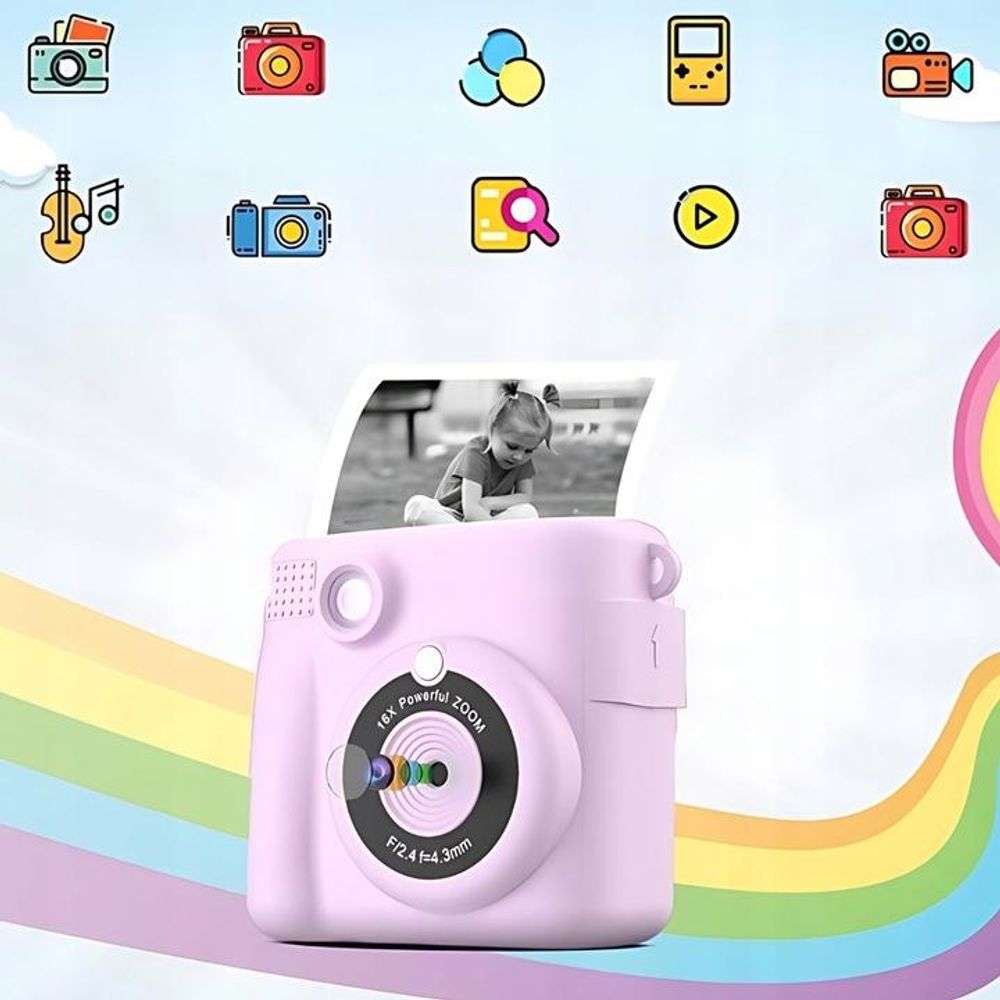 Digitale Sofortkamera Für Kinder Mit Drucker - 32Gb Karte - 14 Filme