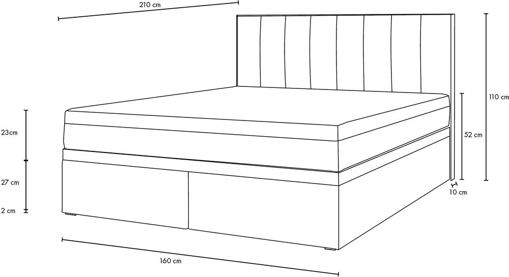Boxspringbett 160x200 Abmessungen