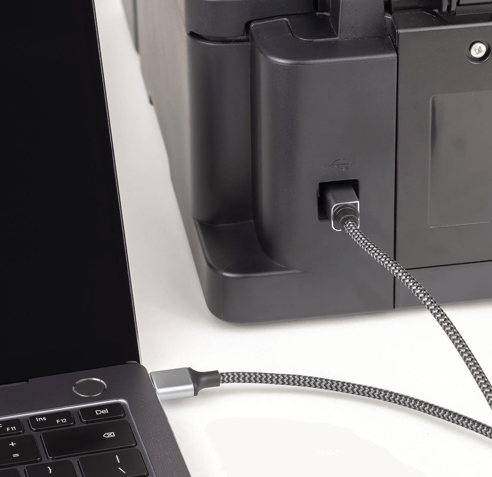 USB A zu B Druckerkabel 1.5 Meter Hochwertiges Datenkabel für Drucker Scanner USB 2.0 Geschwindigkeit Stabiles Nylongeflecht mit Metallsteckern Reagle