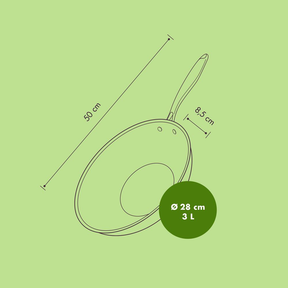 Reishunger Premium Edelstahl Wok – 28 cm Durchmesser – keramische Antihaft-Beschichtung – Frei von PFAS, PFOA und PTFE – Für alle Herdtypen geeignet