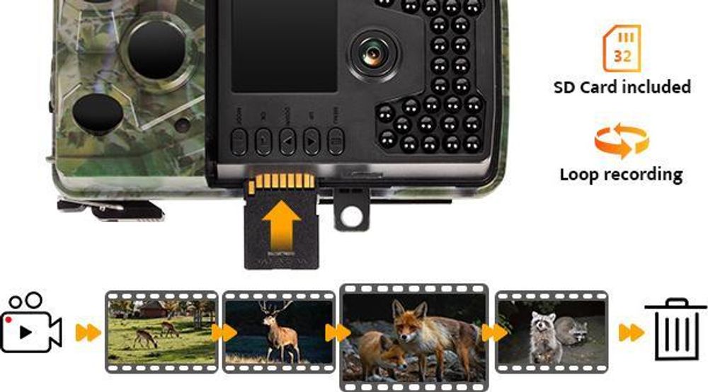4 Stk Wildkamera 36MP LCD-Bildschirm mit 4K Video Wildtierkamera mit Bewegungsmelder Nachtsicht