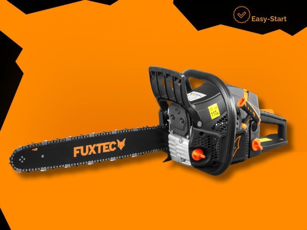 FUXTEC Benzin Kettensäge FX-KS255 - Black Edition  | Schwertlänge 46cm  | Schnittlänge 40cm / 45cm  | 5,2kg  | 54ccm  | 2-Takt  | 550ml  | 2,3kw