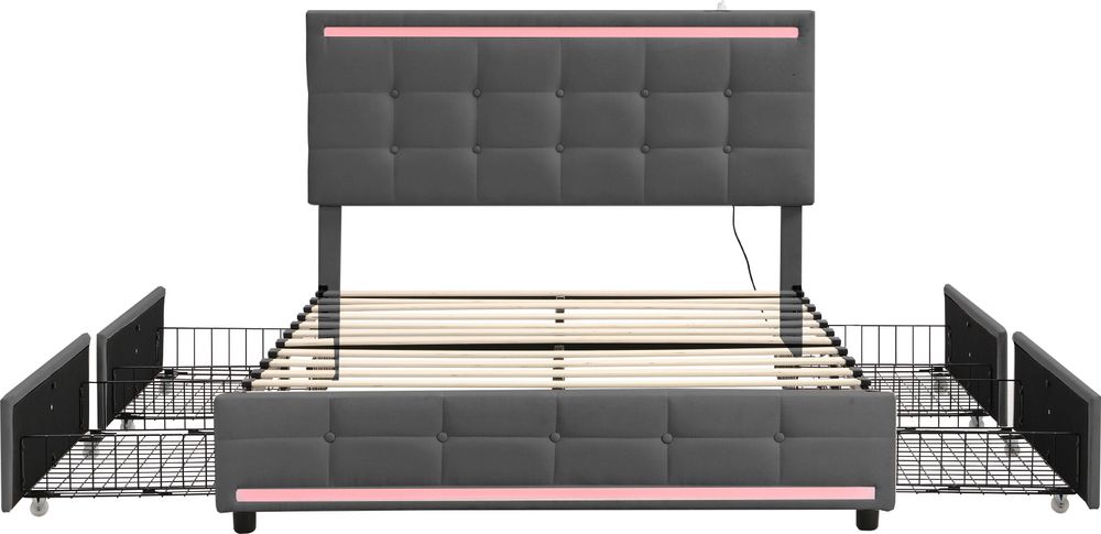 Bett mit led