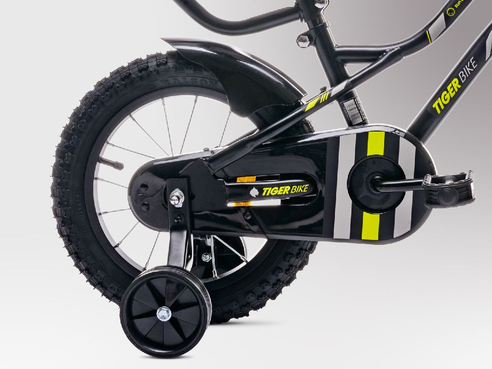 Sun Baby Tiger Bike Kinderfahrrad Jungen Fahrrad Stützräder 12 14 16 Zoll ab 2-6 Jahre BMX Kinder Fahhrad (14 Zoll, Orange)
