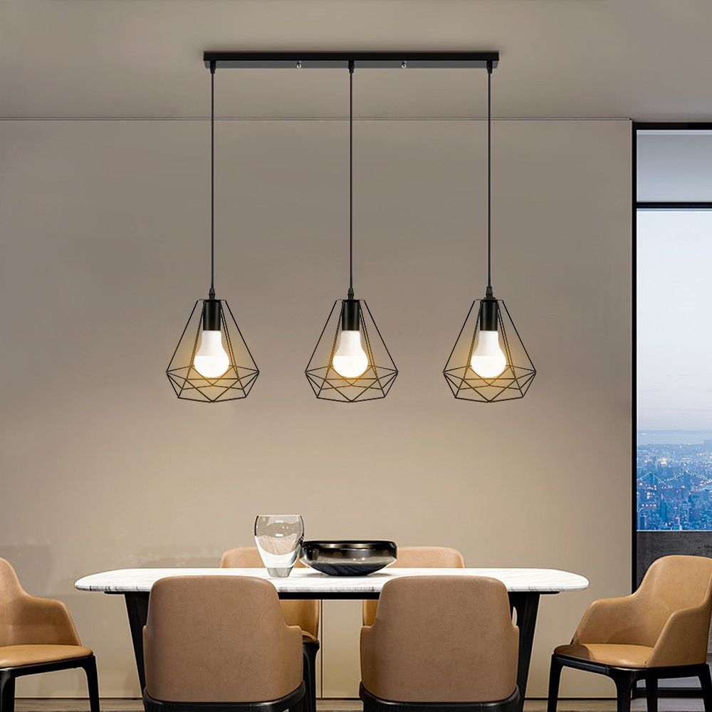 3er set Kronleuchter -Pendelleuchte für Esstisch Esszimmerlampe Wohnzimmer Lampe Schlafzimmer Küche Vintage  (Ohne Glühbirne)