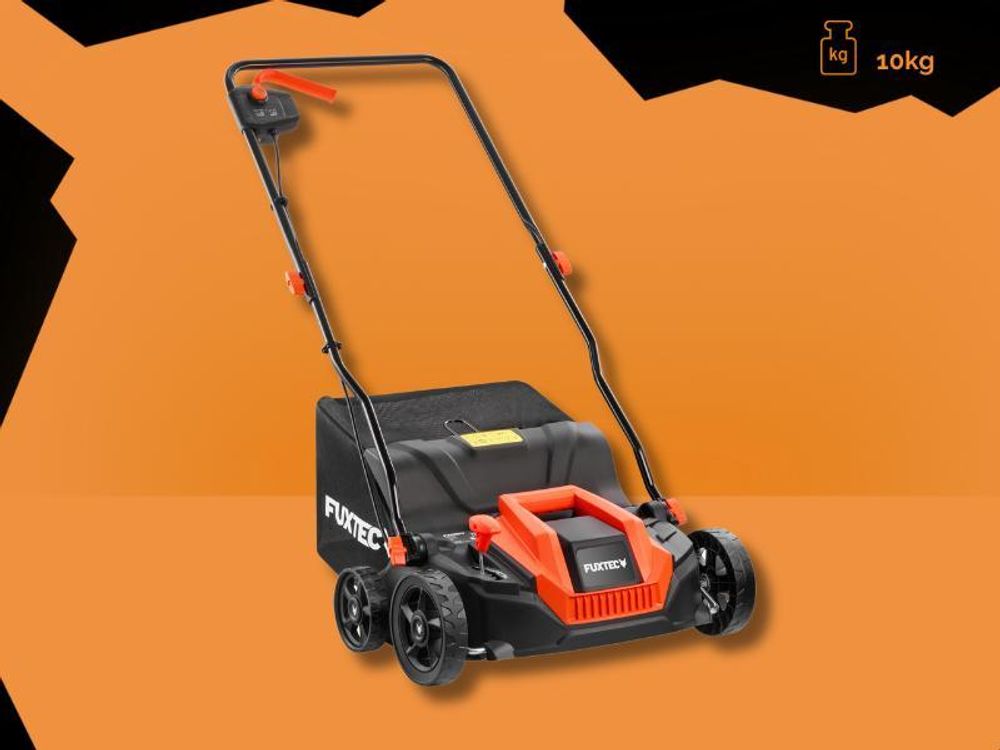 FUXTEC Elektro-Vertikutierer FX-EV320ECO - 32cm Arbeitsbreite | Rasenlüfter 1300 W | Tiefeneinstellungen von -12 bis +10 mm | 40 L Grasfangkorb
