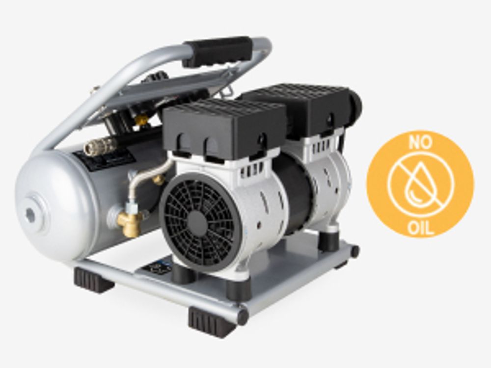 HYUNDAI Silent Kompressor SAC75008IC (9 bar, 8L, tragbar, ÖLFREI, 49 dB, 750 W / 1 PS)