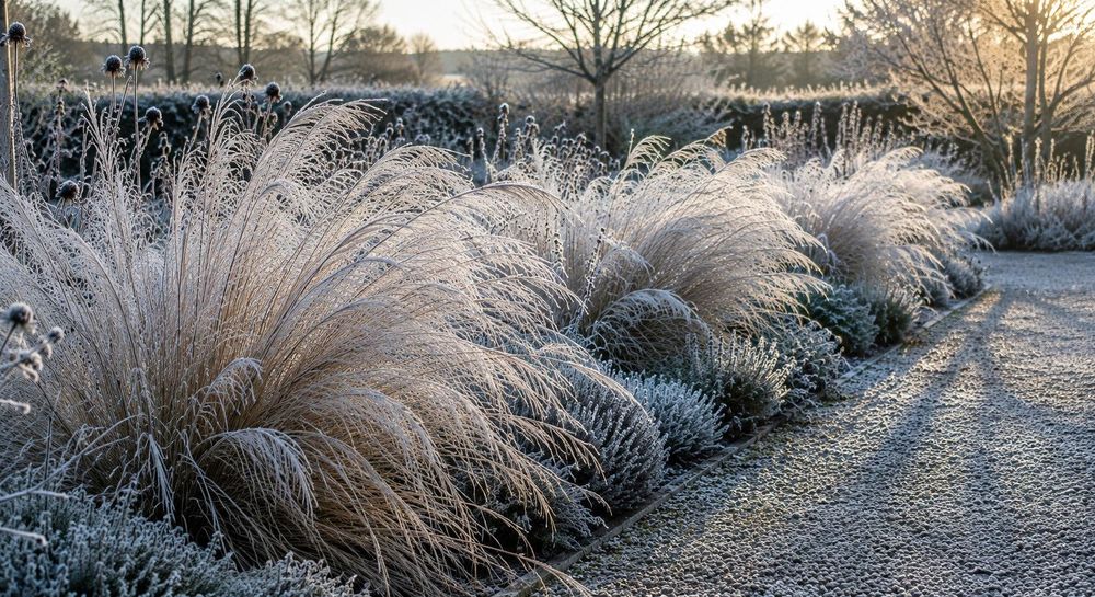 Winterbild mit Raureif – realistische Erwartung an den Winteraspekt