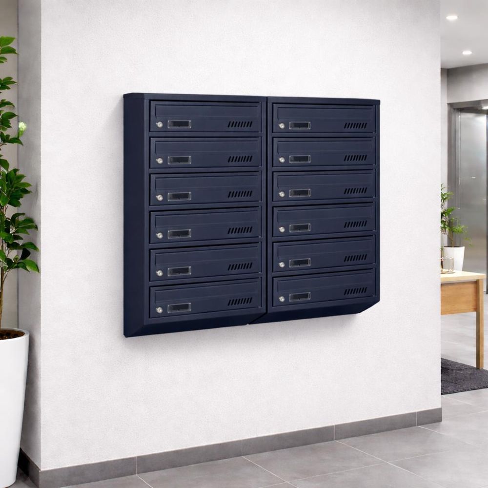 Briefkastenanlage 12 fach Wandmontage Anthrazit - 20 cm tiefe