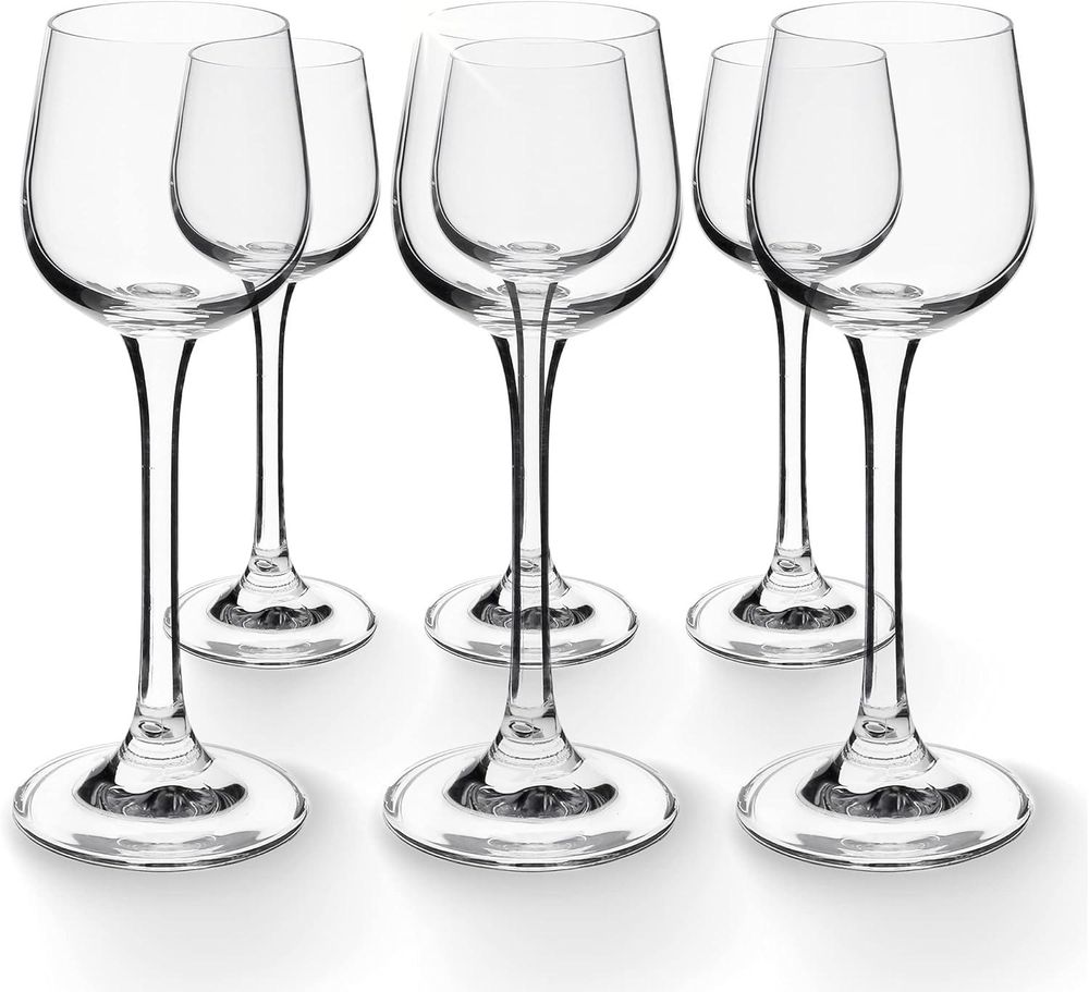 KADAX Likörgläser mit Stiel "Garisi", Schnapsgläser, Gläser für Likör, 60ml, 6er Set, Likörglas, Gläser für Wodka
