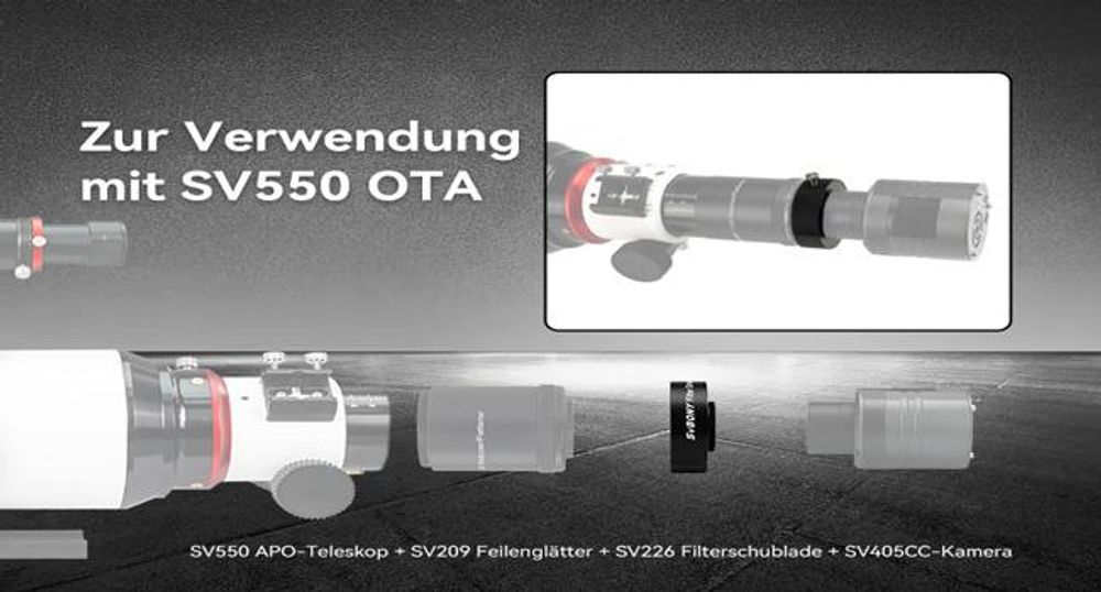 Svbony SV226 Teleskop Filterrad M42-M48, Teleskop Filterschublade Enthält Zwei 2" Filterhalter Kompatibel mit 1,25" und 2" Filter