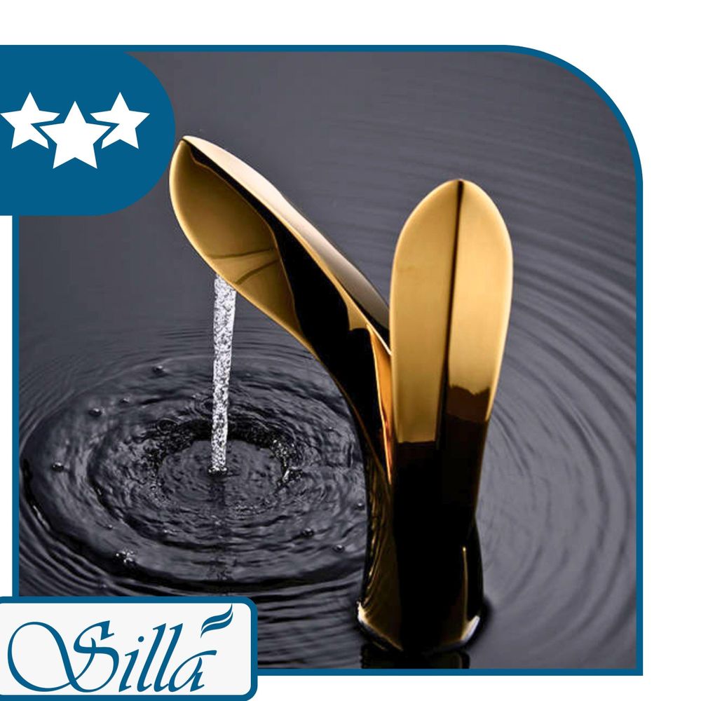 Silla, Gold, Waschtischarmatur, Messing, Einhebelmischer, Spültischarmatur