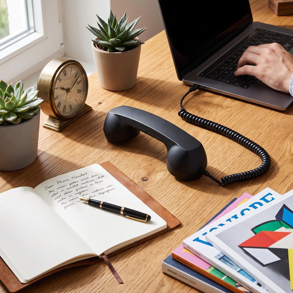 Retro-Telefonhörer Typ-C Kabelgebundenes Telefon mit Handhörer, Mikrofon und Lautsprecher, Lautstärkeregelung für Handy Tablets Laptops usw. schwarz