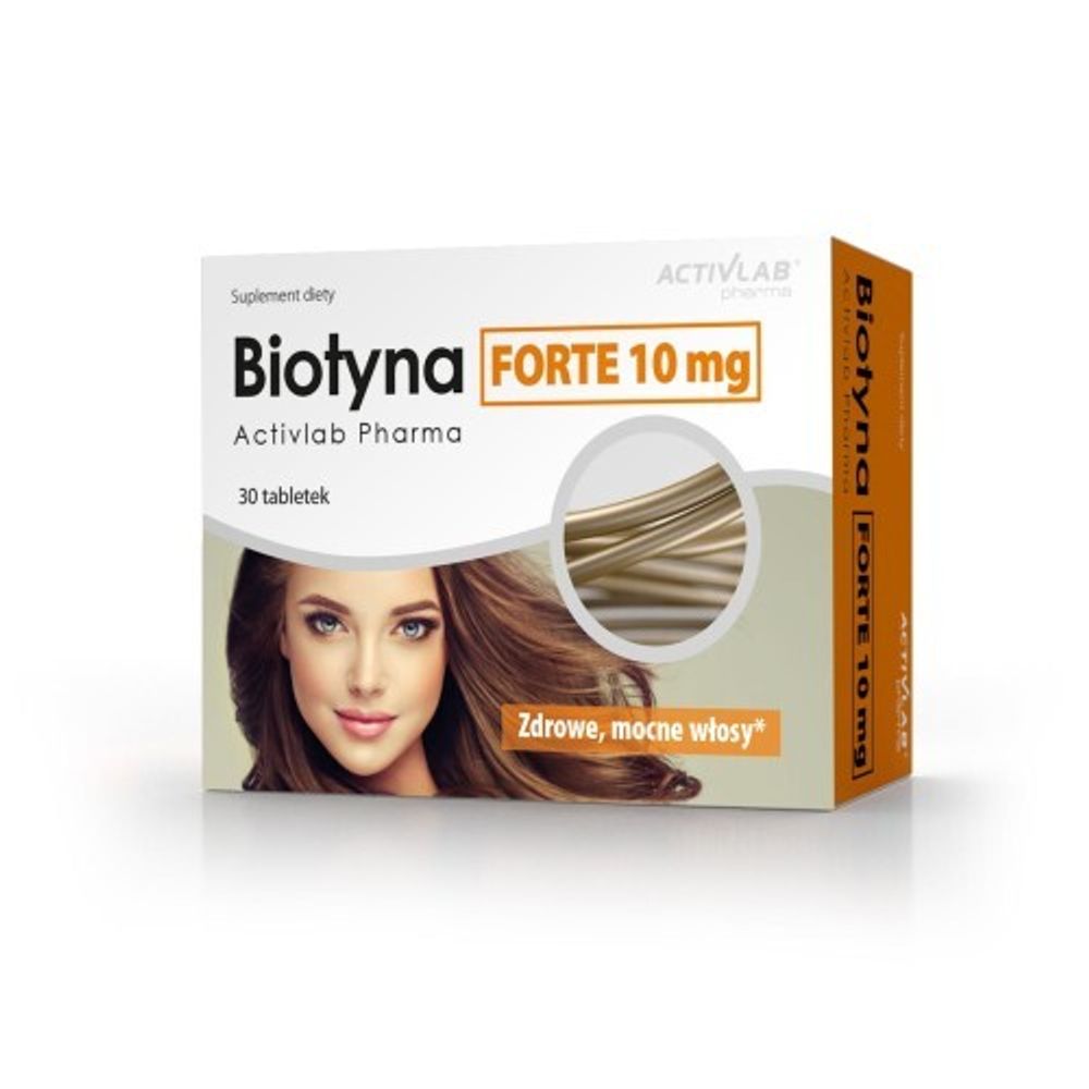 Biotyna FORTE 10 mg - Wzmocnienie włosów, skóry i paznokci Activlab Pharma