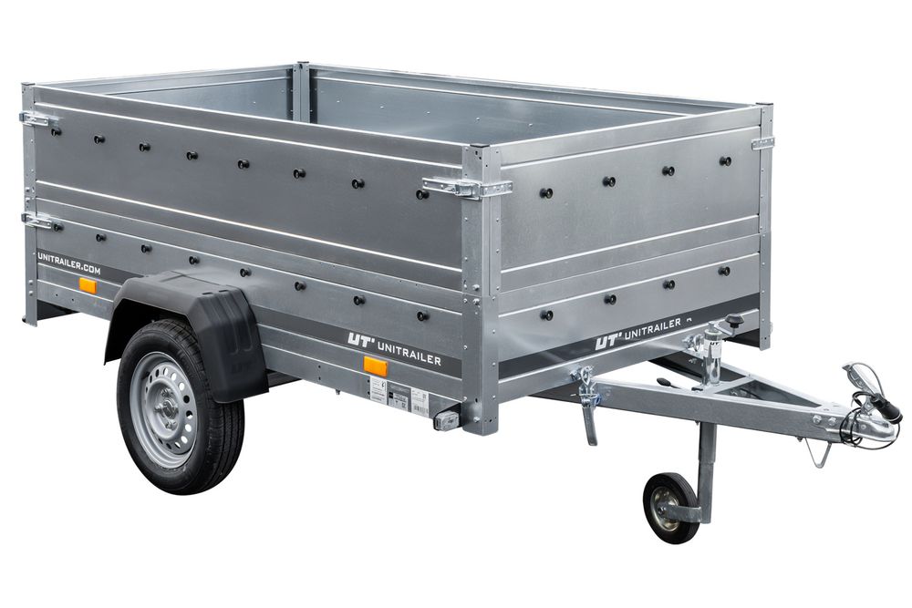Pkw Anhänger Kipper 230x125 Garden Trailer 230 KIPP Unitrailer 750 kg mit Stützrad und zusätzlichen Bordwänden