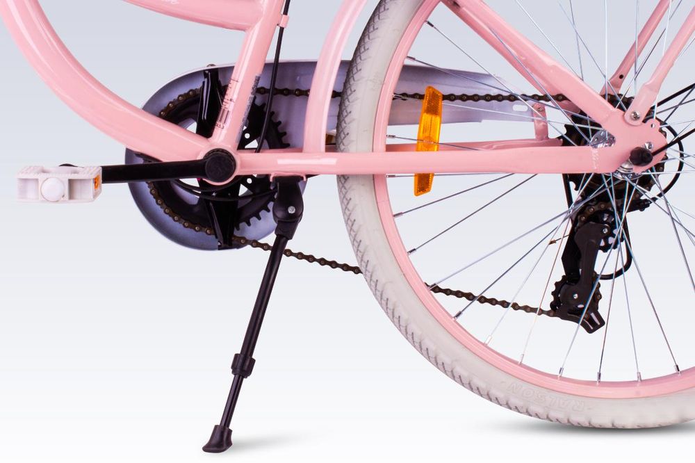 SUN BABY Flower Bike Bicicletta per bambine da 24 pollici, per bambini dagli 8 anni in su, 7 marce Shimano, freni V-brake, portapacchi, catarifrangenti, color albicocca, 24 pollici