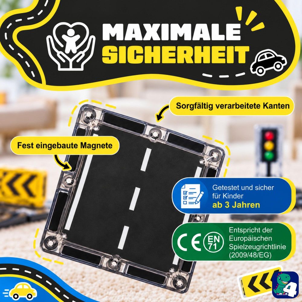 Sichere magnetische Bausteine mit abgerundeten Kanten