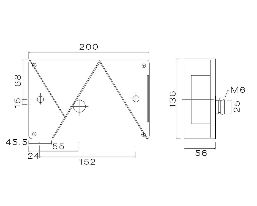 ASPÖCK Rückleuchte Multipoint IV rechts 200 x 136 x 56 mm 12 V auf 24 V umrüstbar IP64 5-Pin-Bajonett 6 Funktionen für Anhänger