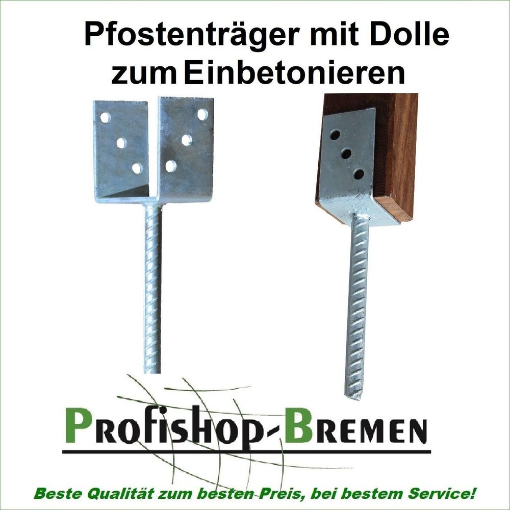 Pfostenträger für Pfosten 140 mm Balkenträger Pfostenschuh U-Gabel mit 200 mm Dolle