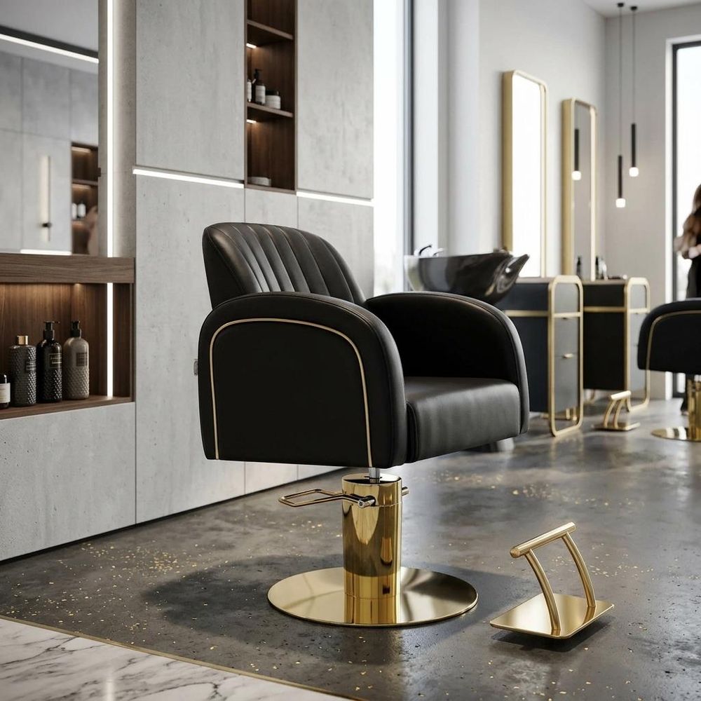 Fotel fryzjerski Imperia hydrauliczny obrotowy do salonu fryzjerskiego podnóżek chromowany krzesło