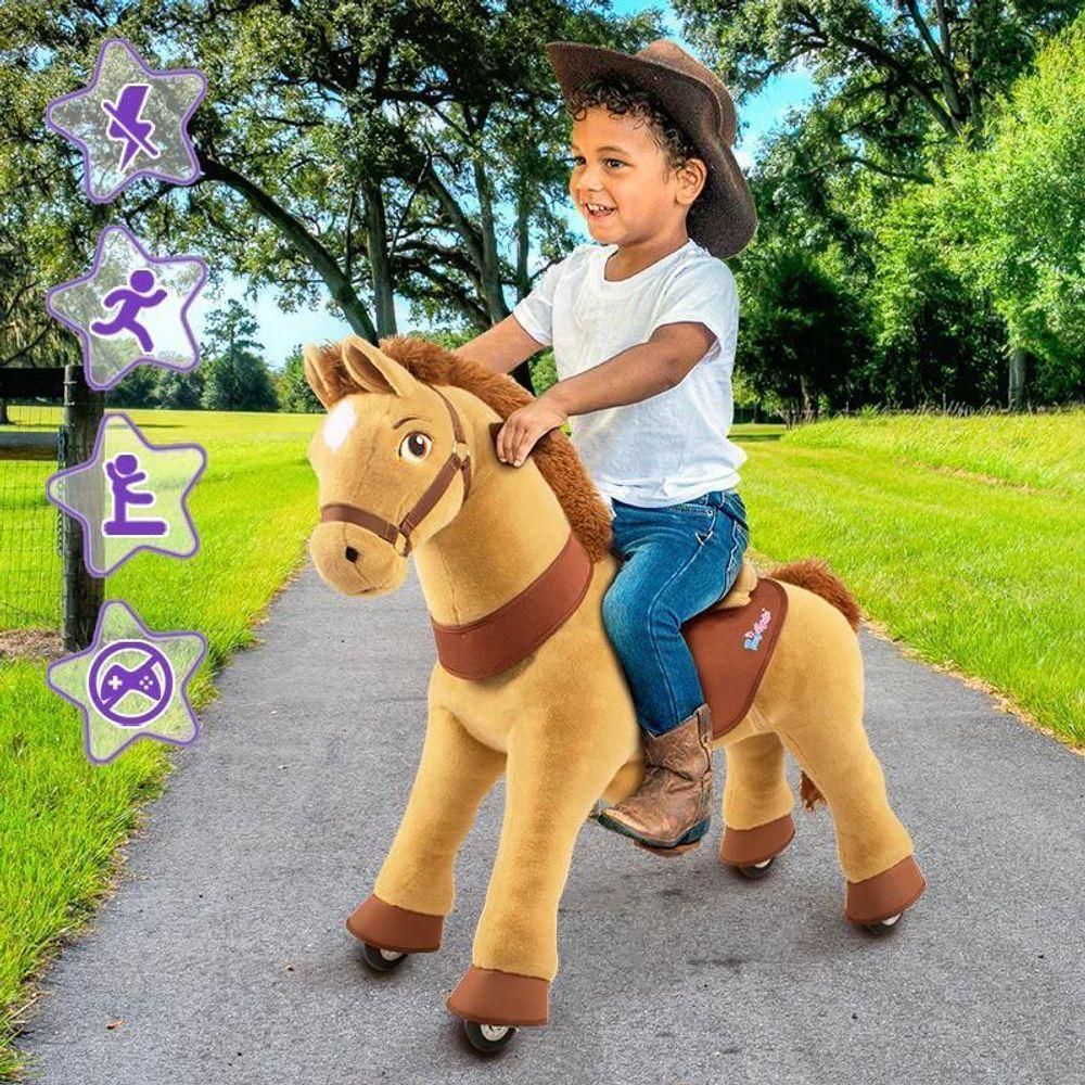 PonyCycle Modèle E Licorne Jouet à roulettes Jouet Licorne à Monter avec Frein (Licorne Rose/Taille 4 pour 4-7 Ans) Cadeau pour Garçon et Fille - E412