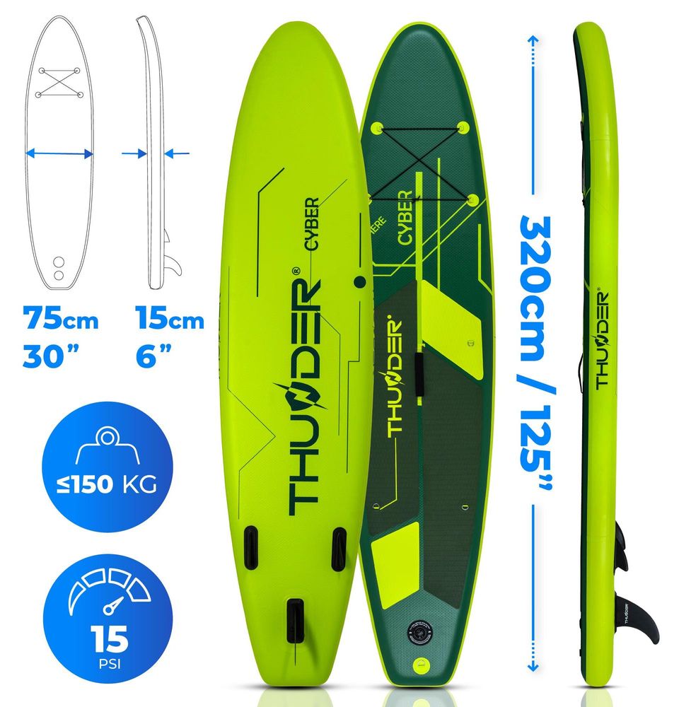 Thunder Cyber Stand Up Paddle Board 320 x 75 x 15 cm Vert 150 kg