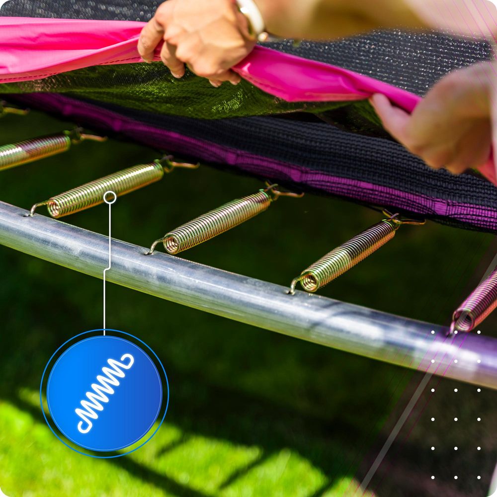 Thunder Gartentrampolin Ultra 140 cm 4,5 ft Innennetz 50 kg Rosa Schwarz