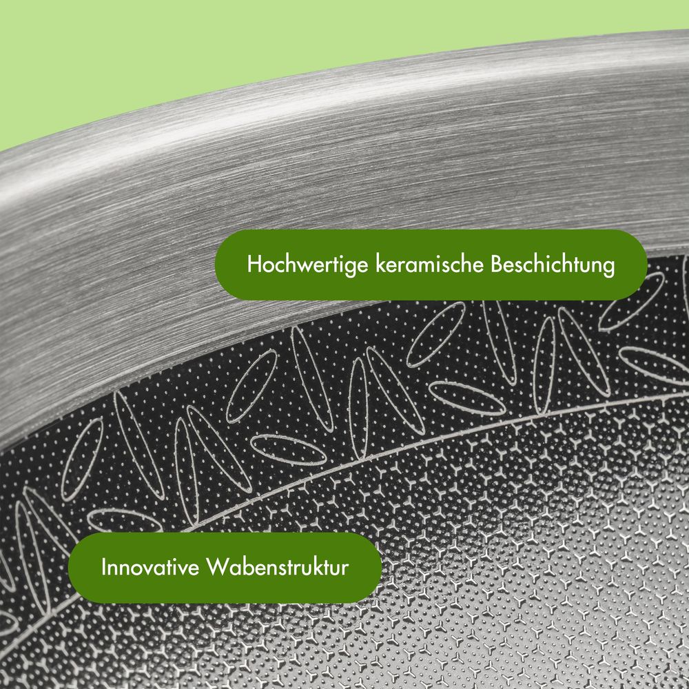 Reishunger Premium Edelstahl Wok – 28 cm Durchmesser – keramische Antihaft-Beschichtung – Frei von PFAS, PFOA und PTFE – Für alle Herdtypen geeignet