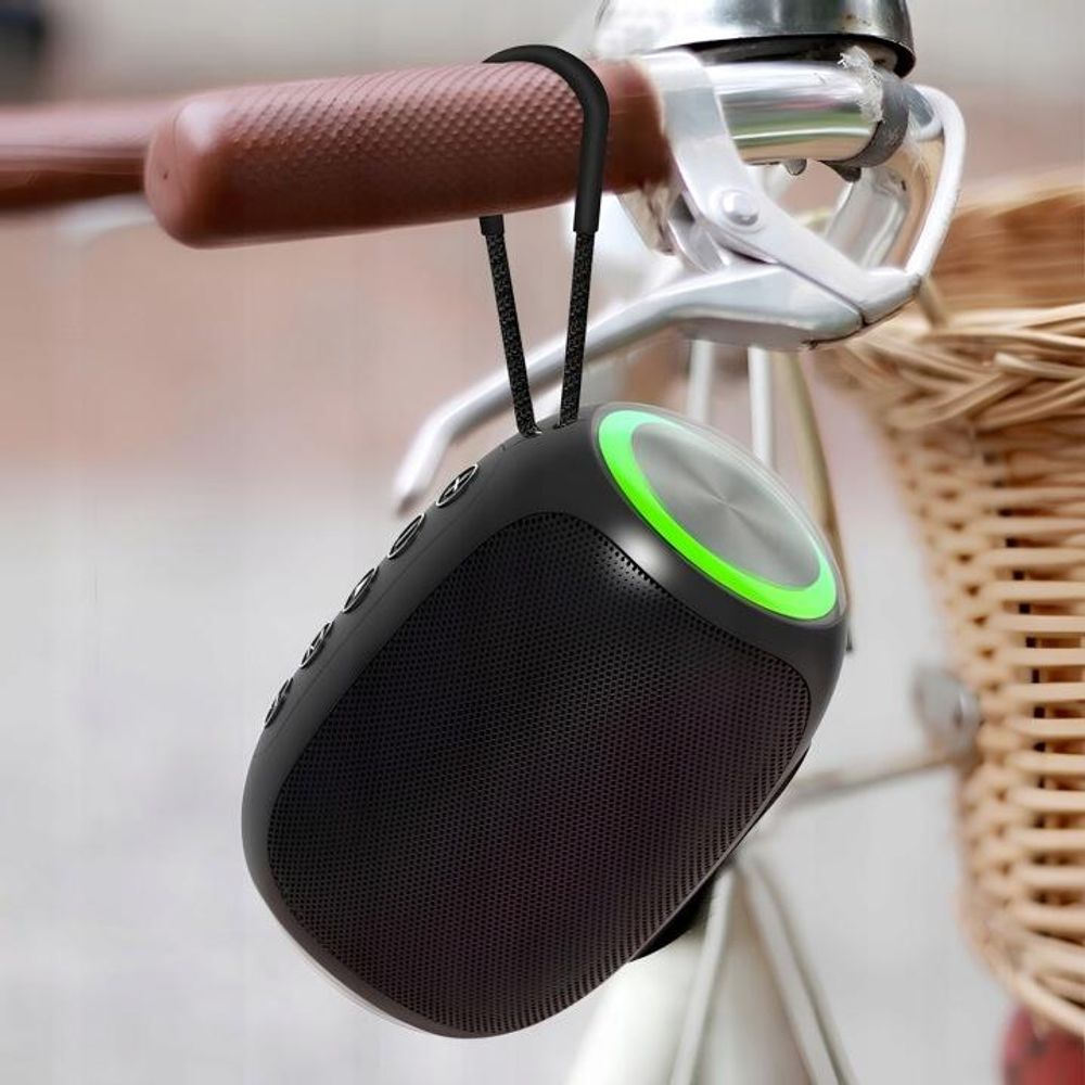 Setty Bluetooth-Lautsprecher Mini-Tubus RGB GB-800 5W Tragbarer Bluetooth 5.0 Speaker, microSD, USB, Radio Schwarz