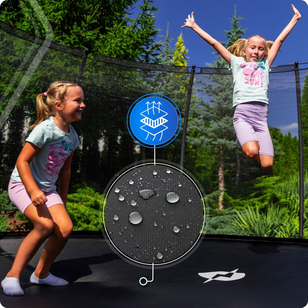 Thunder Gartentrampolin Elite 140 cm 4,5 ft Innennetz 50 kg Schwarz