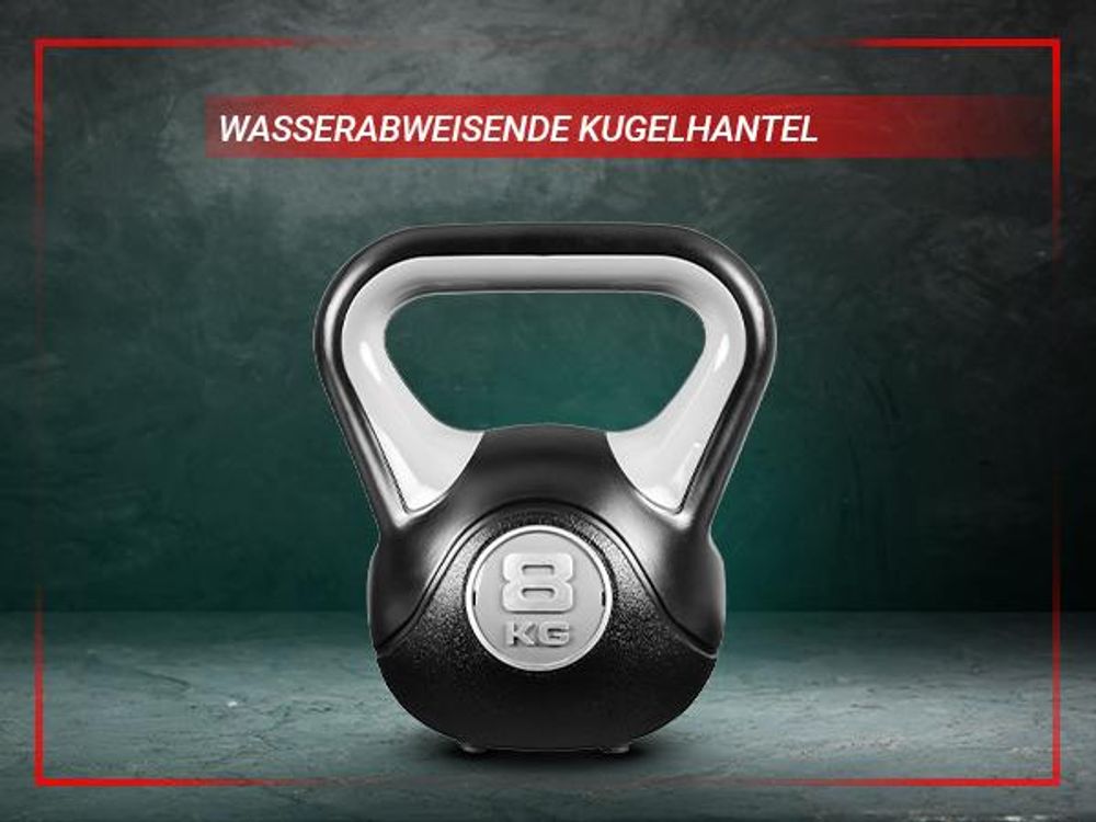 Miweba Sports Kettlebell KB200 | Kugelhantel - Ergonomischer Griff Anti-Rutsch - Hartgummifüße - Ganzkörper - Workout - Kugelgewicht - Hantel (8,0 kg)