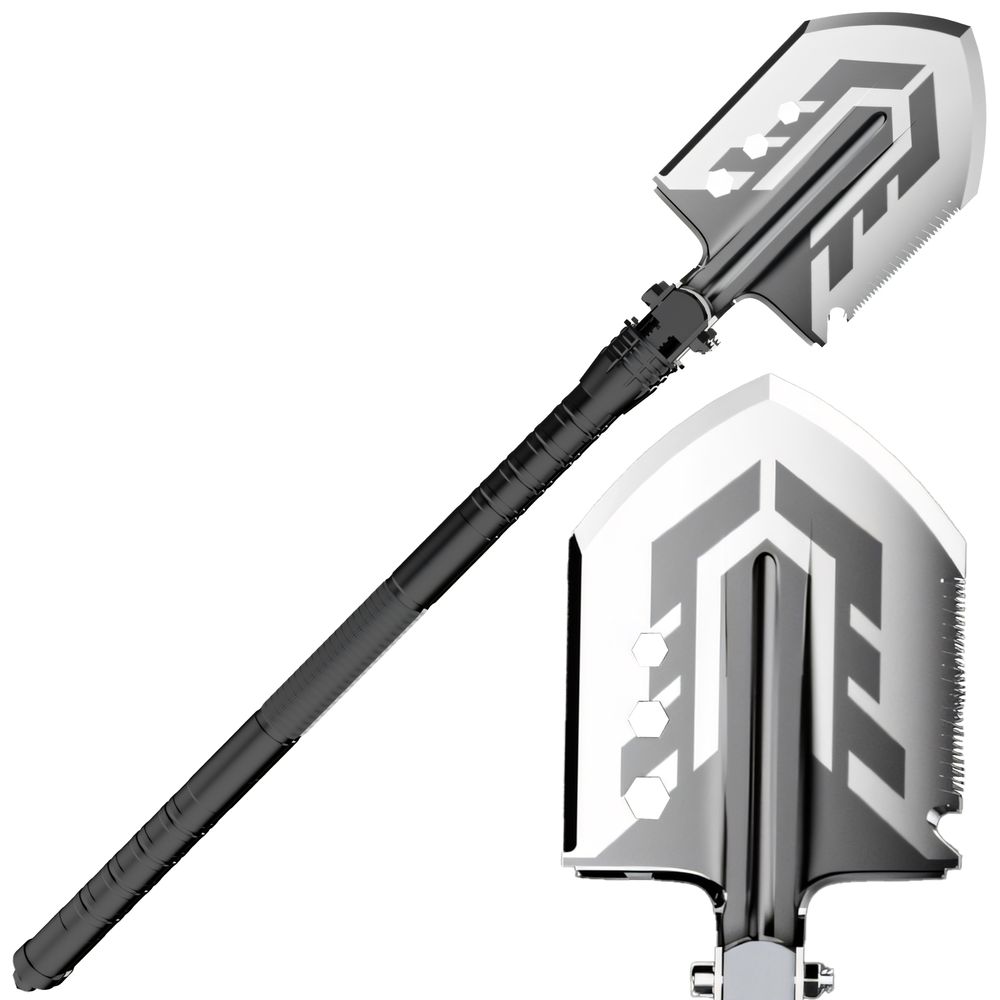 Multifunktionaler Klappspaten, Säge und Spitzhacke, Tragbar Spaten, Schaufel, ideal für Camping und Outdoor-Aktivitäten, robust und tragbar - Retoo
