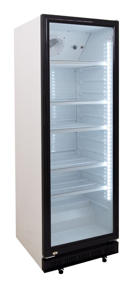 ZORRO - Getränkekühlschrank 360 Liter weiß/schwarz mit Glastür - ZK 360