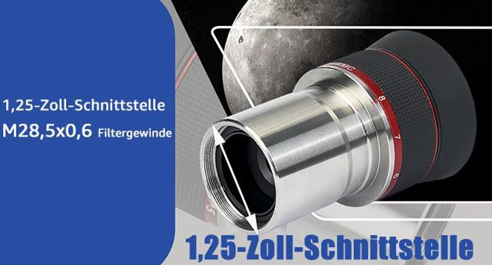 Svbony SV215 Zoom Okular 3-8mm, 1.25inches Parfocal 56 Grad Constant AFOV, für Short Focus Teleskop OTA hohe Vergrößerung Mond Planeten Beobachtungen