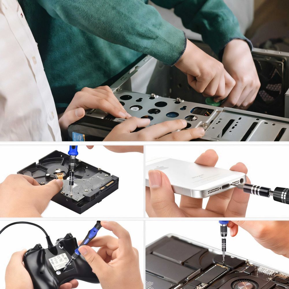 Torx Schraubendreher Set 75-tlg Präzisions Schraubenzieher Bit Reparatursatz Feinmechaniker Feinmechaniker Werkzeugset Laptop Handy Schwarz Retoo