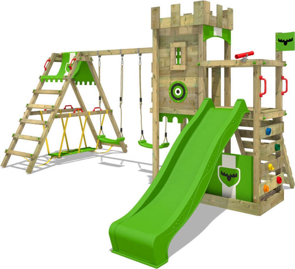Ritterburg Fatmoose BoldBaron Boost XXL Kletterturm mit Surfanbau in Hellgrün