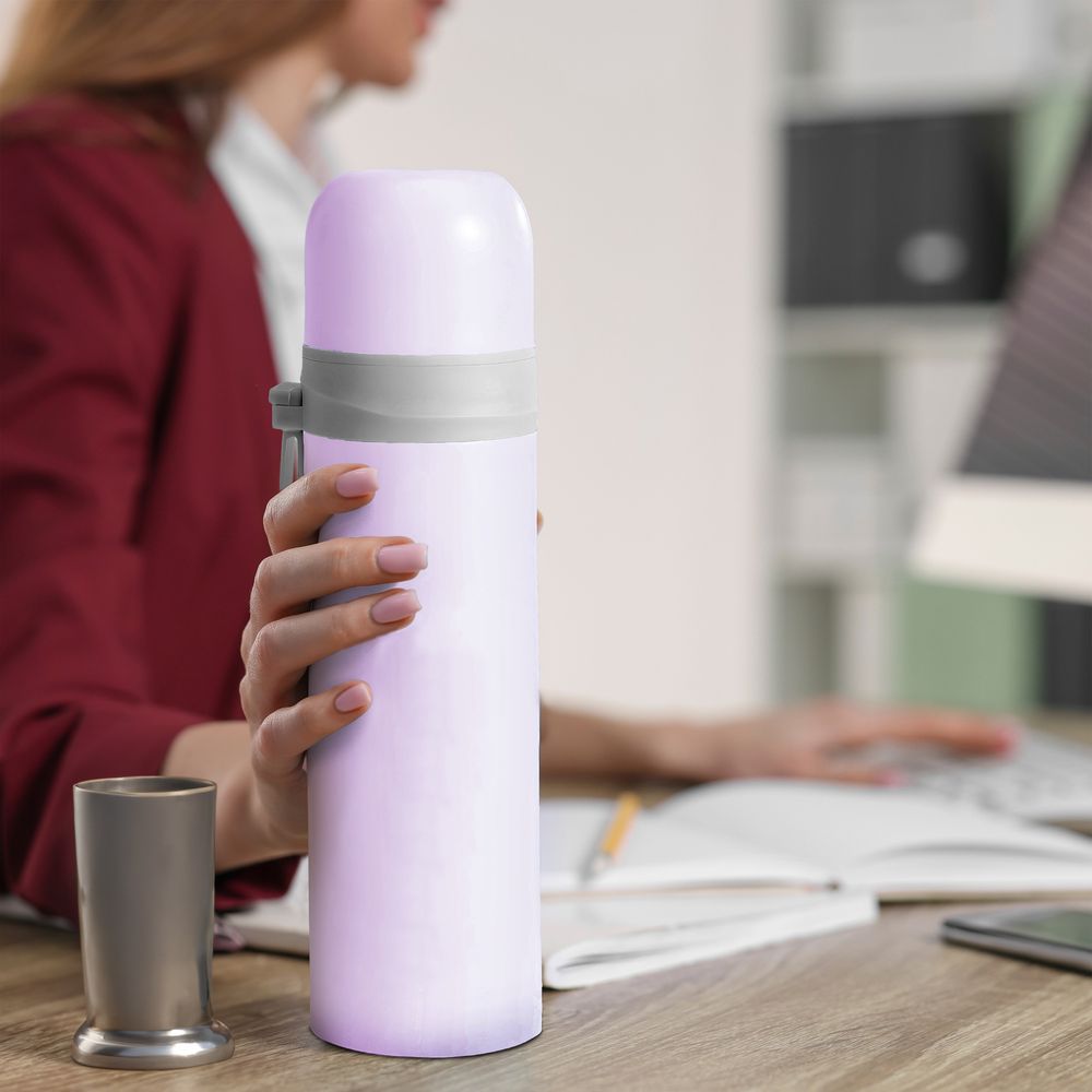 Thermosflasche Thermoskanne Isolierkanne Isolierflasche Kaffeekanne Kaffee Teekanne Tee 0.5L Liter Thermo Kanne Getränkespender Edelstahl Lachs Retoo
