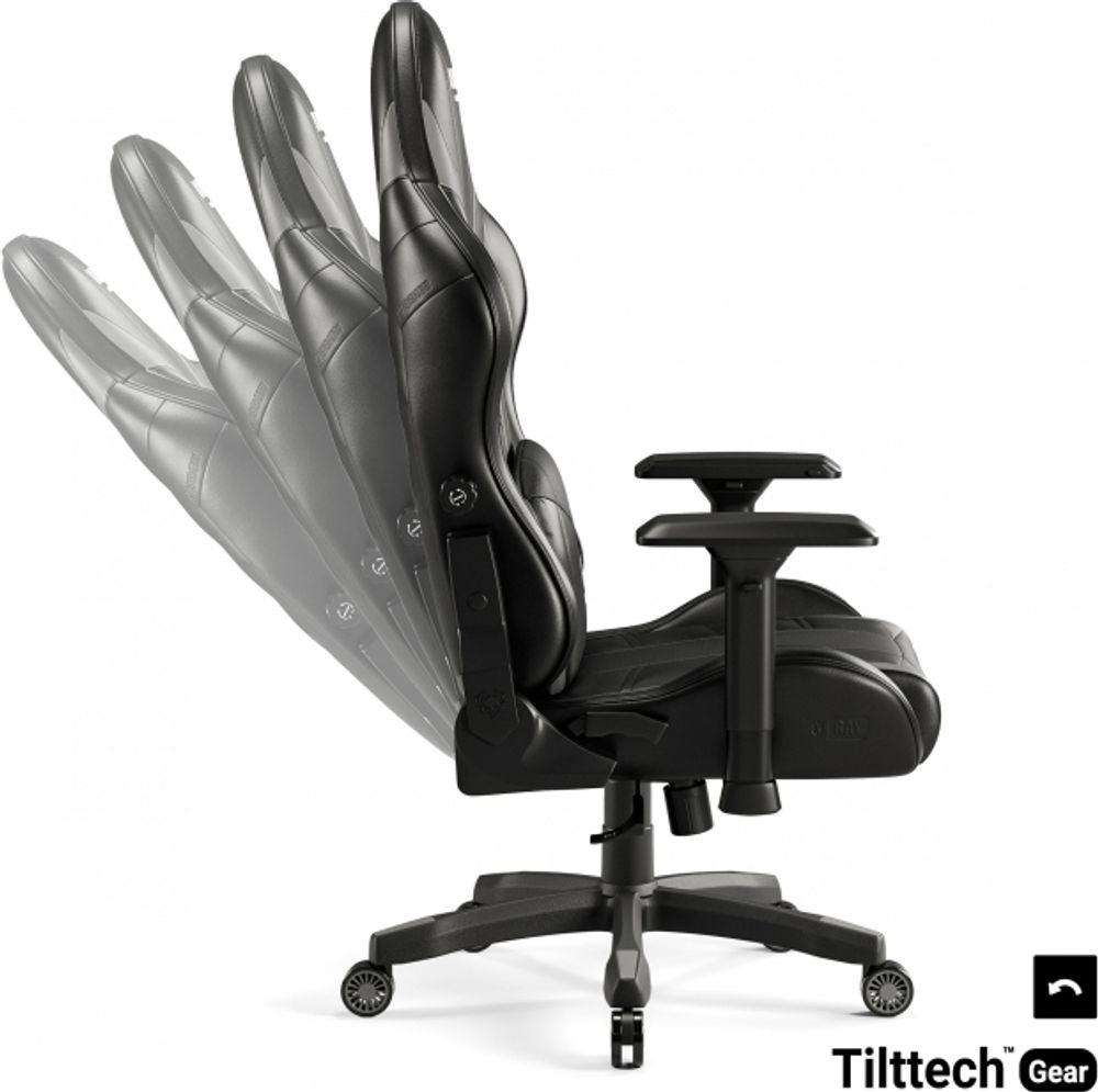 Diablo X-Ray Gaming Stuhl Bürostuhl Schreibtischstuhl 4D Armlehnen Ergonomisches Design Kunstleder Wippfunktion Farbe: Schwarz-grau, Größe King