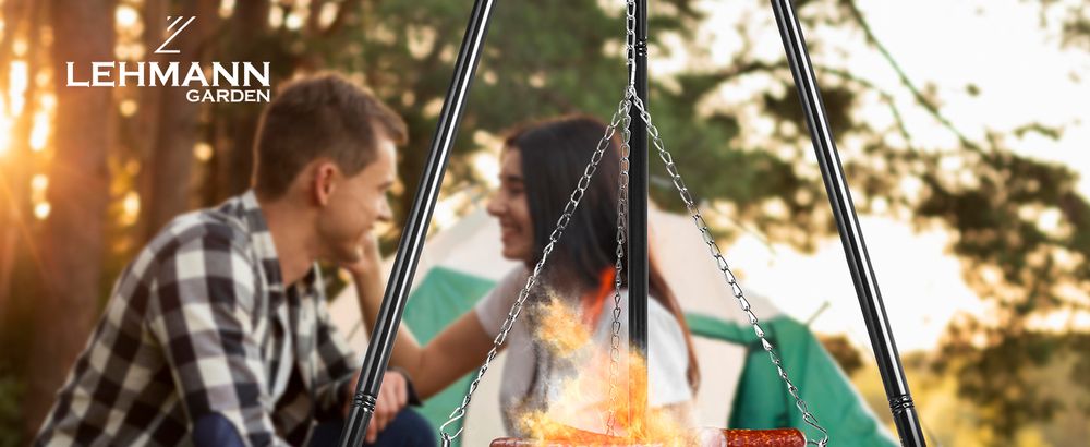 Palenisko ogrodowe grill ogrodowy LEHMANN MONTANA trójnóg ze stelażem ruszt 60 cm