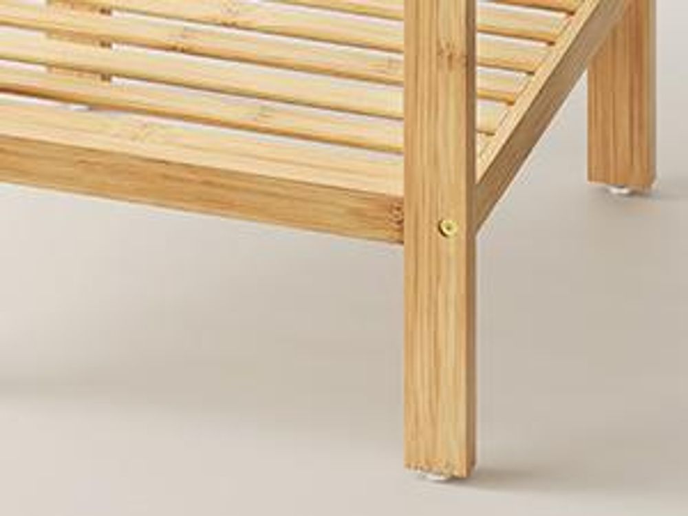 Standregal BCB55Y, 5-stöckiges Badezimmerregal aus Bambus, Standregal