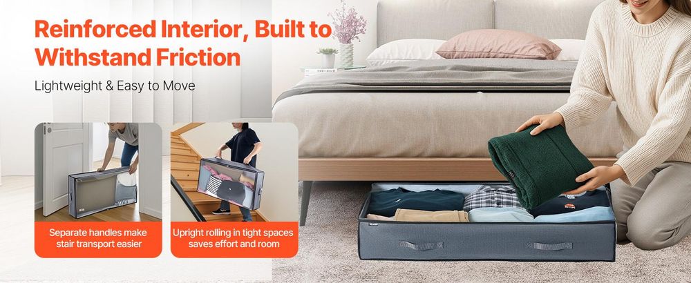 VEVOR Unterbettkommode Unterbettaufbewahrungstasche 4 Stk. (996 x 500 x 180 mm)